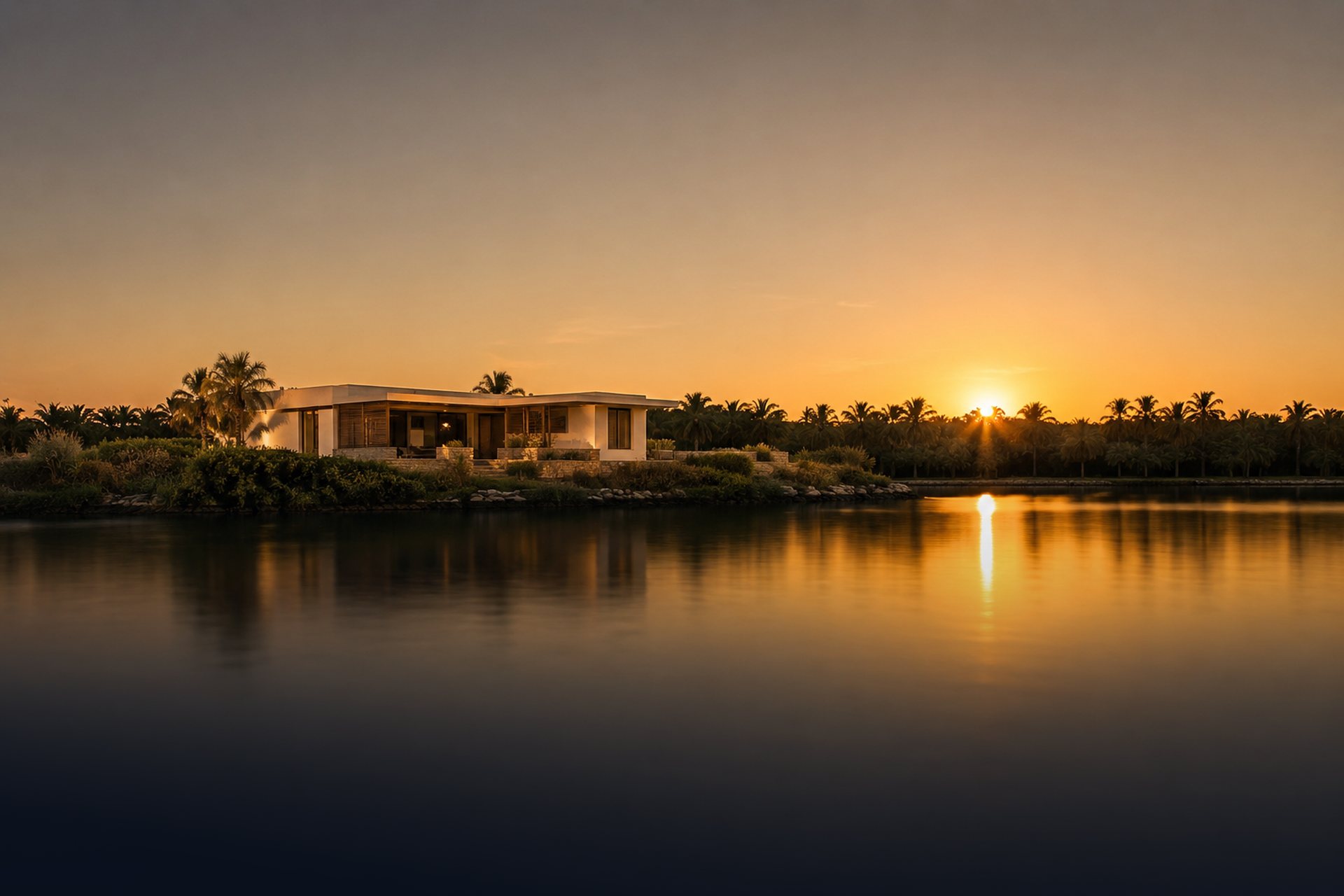 Residencias al atardecer